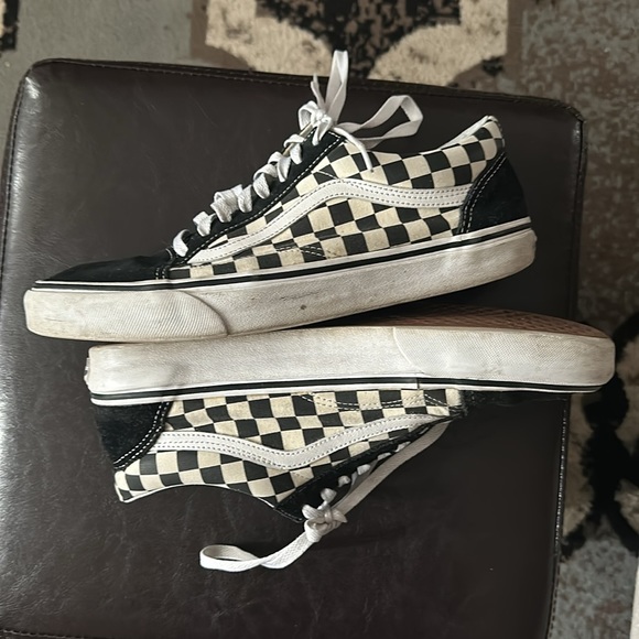 Vans Old Skool low top black/white/checkerboard suede shoes - Picture 3 of 8